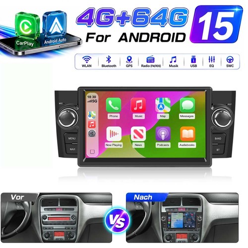 Autoradio 64gb android 15 - 4+64gb, 7'